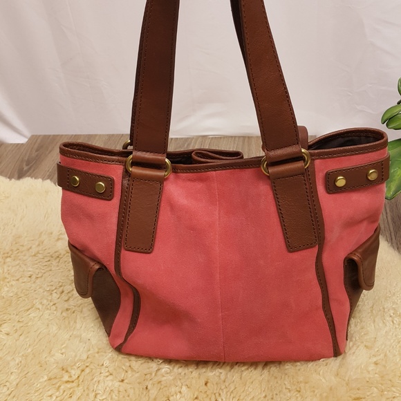 Fossil suede and leather salmon purse - Picture 2 of 6